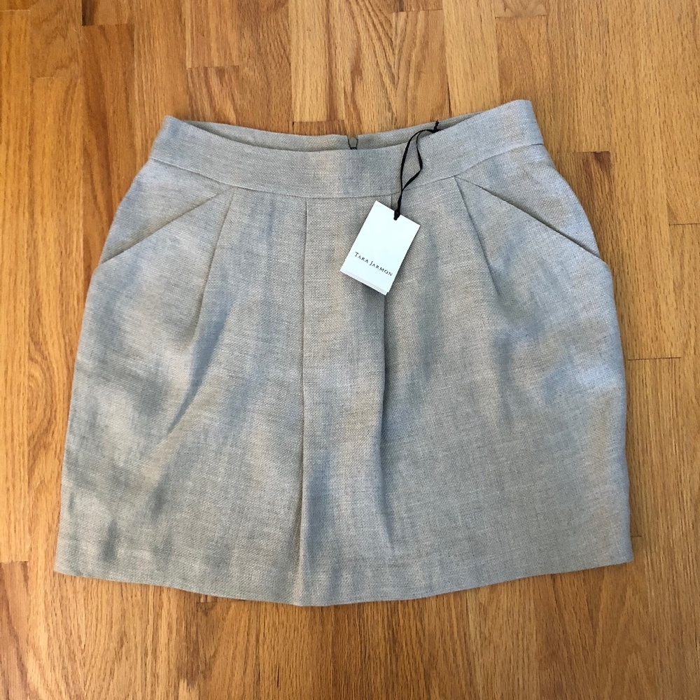 NWT! Tara Jarmon Wool-Tweed Blend Mini Skirt